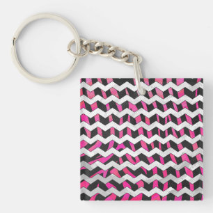 Zebra Chevron Black och Shock rosa
