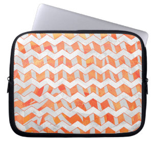 Zebra Chevron Orange and White Laptop Fodral