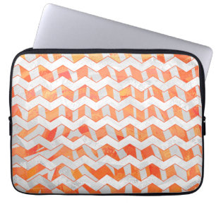 Zebra Chevron Orange and White Laptop Fodral