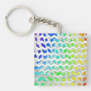 Zebra Chevron Rainbow and White Print