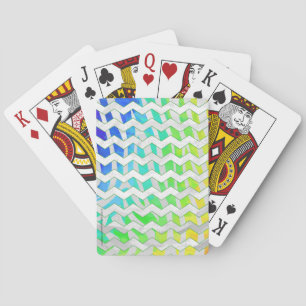 Zebra Chevron Rainbow and White Print Kortlek