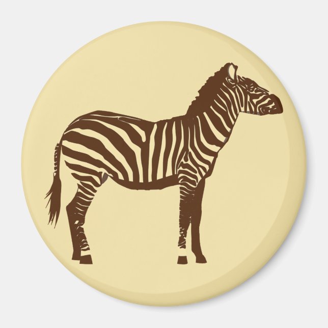 Zebra - Chocolate Brown och Camel Tan Magnet (Framsidan)