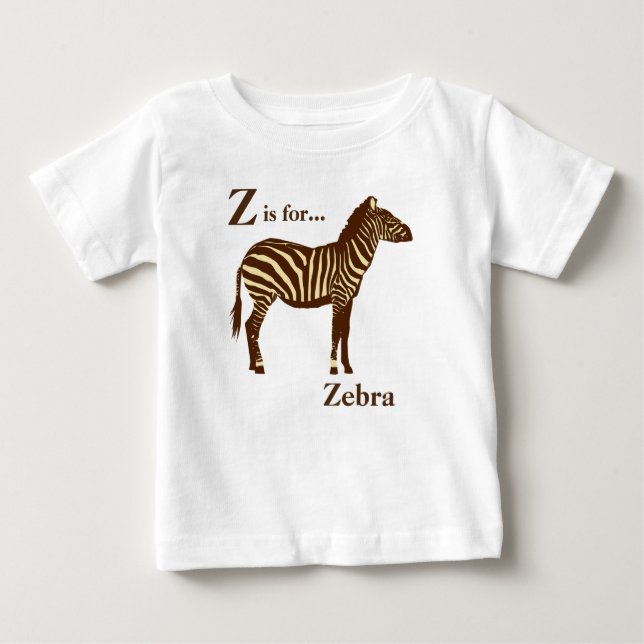 Zebra - Chokladbrun och kamelfärgad T-shirt (Framsida)
