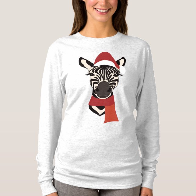 Zebra Christmas #1 T Shirt (Framsida)