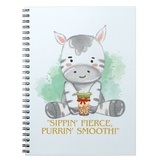 zebra-citattecken tecknad druckit te anteckningsbok (Framsidan)