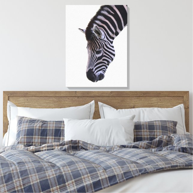 Zebra Close-Up | Black & White Wildlife Wall Art Canvastryck (Insitu (sovrum))