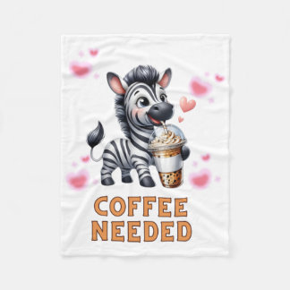 Zebra Coffee Nödvändigt T-klistermärke Fleecefilt