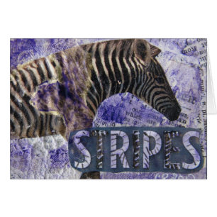 Zebra Collage Hälsningskort