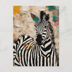 Zebra Collage Vykort