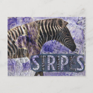 Zebra Collage Vykort