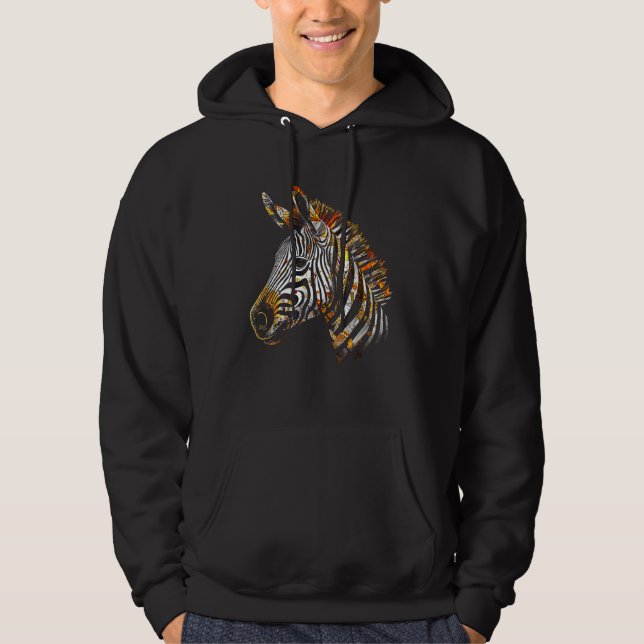 Zebra Colourful Animal Zoo Zebra Hoodie (Framsida)