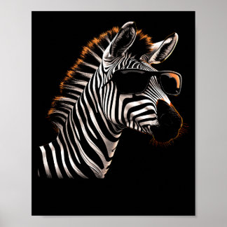 Zebra Coola Sunglasses Poster