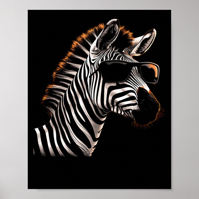 Zebra Coola Sunglasses Poster (Framsidan)