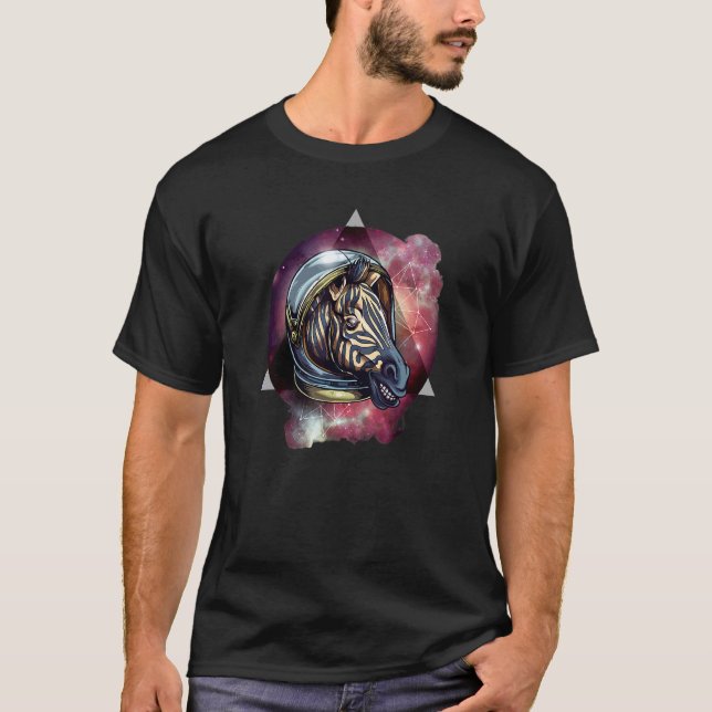 Zebra Cosmic Zebra Zebra Astronaut Space T Shirt (Framsida)