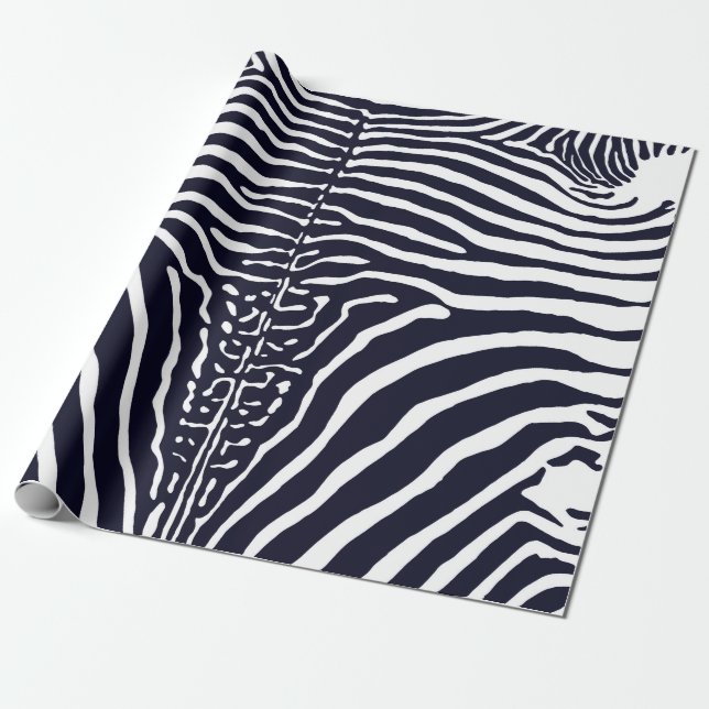 Zebra Cowhide Skriv ut svart och vitt omslag pappe Presentpapper (Utrullad)