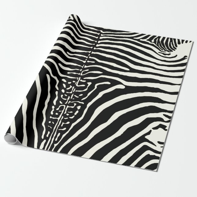 Zebra Cowhide Skriv ut svart och vitt papprare oms Presentpapper (Utrullad)
