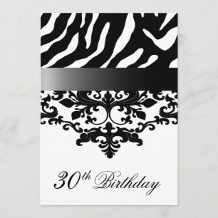 Zebra Damask Fabulous 30års födelsedag för Kimberl Kort