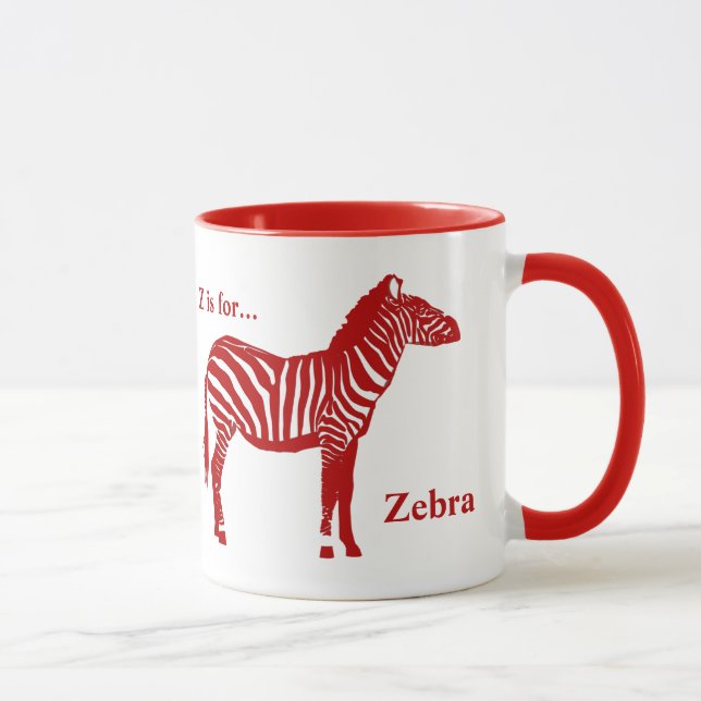 Zebra - Deep Red and White Mugg (Höger)