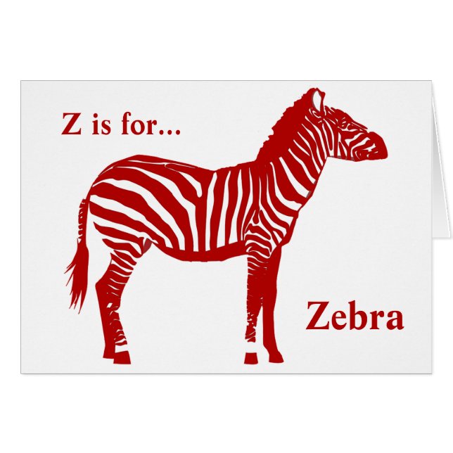 Zebra - Deep Red and White OBS Kort (Framsidan Horizontal)