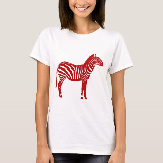 Zebra - Deep Red and White Tee (Framsida)