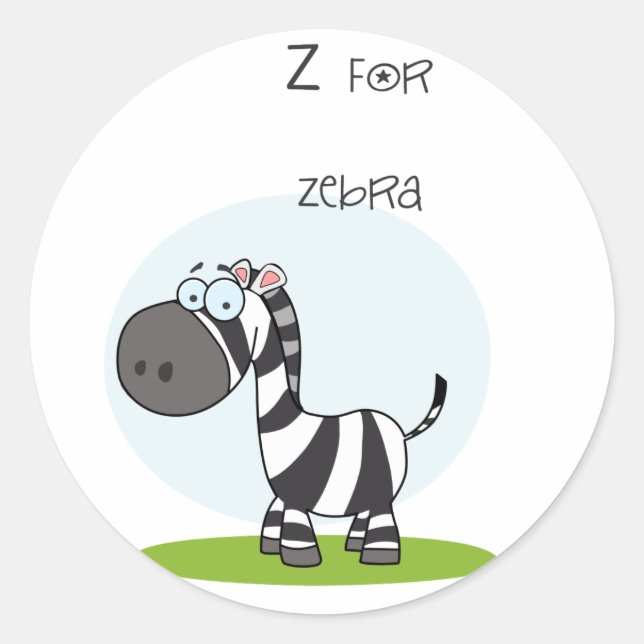 Zebra-dekal Runt Klistermärke (Framsida)