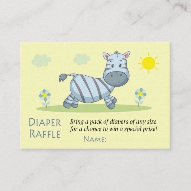 Zebra Diaper Raffle Biljett (Framsida)