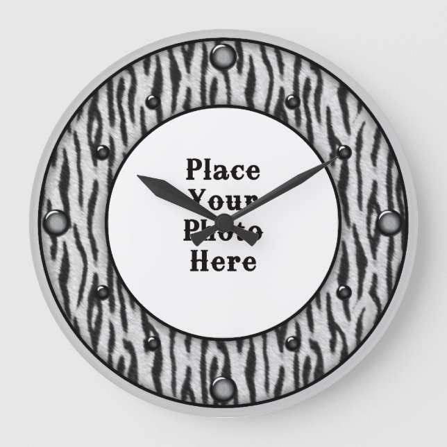 Zebra, din foto-väggklocka stor klocka (Framsida)