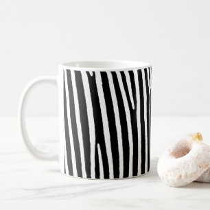 Zebra-djur, svartvit Rand. Kaffemugg