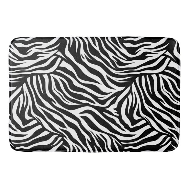 Zebra Djurtryck Badmatta Badrumsmatta (Framsidan)