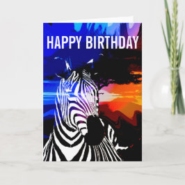 Zebra Dreams Birthday Card Kort