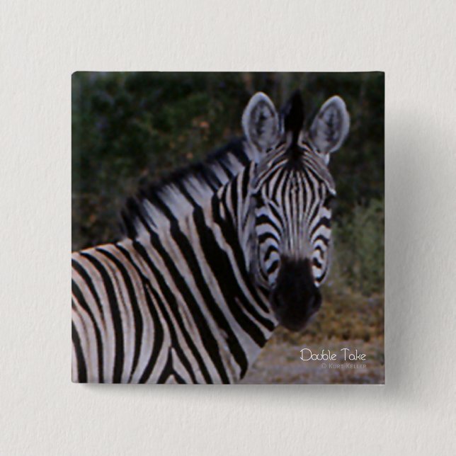 Zebra Dubbeltag Foto Knapp (Framsida)