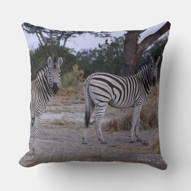 Zebra Dubbla Ta foto Kudde (Framsida)