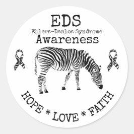 Zebra Ehlers-Danlos syndrome EDS Sticker Runt Klistermärke