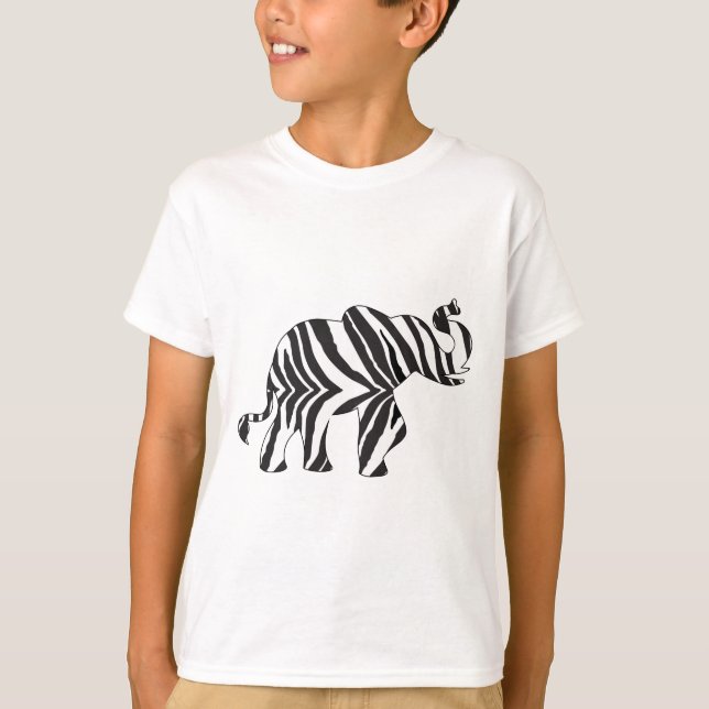 Zebra Elephant T Shirt (Framsida)