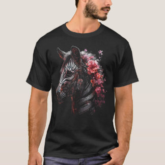 Zebra Fantasy Flowers Artwork Animal Motif Zebra 2 T Shirt