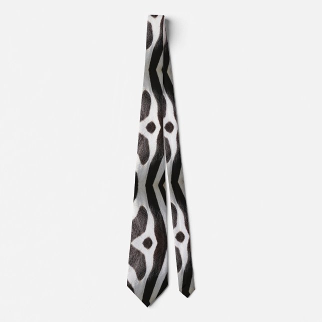 Zebra Färg Päls Titta svart och vit Mönster Slips (Framsida)