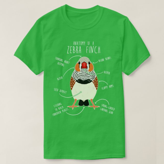 Zebra Finch Anatomy T Shirt (Design framsida)