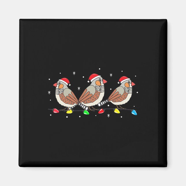 Zebra Finch Bird Ljus Funny Pet Julafton G Magnet (Framsidan)