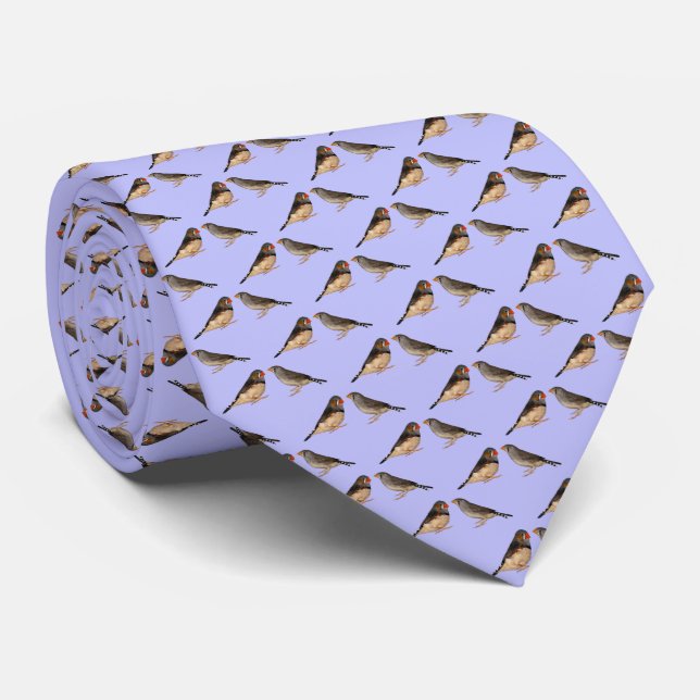 Zebra Finch Frenzy Tie Dubbla Sided (Lilac) Slips (Rullad)