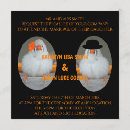 Zebra Finch med Giftermål-citat Bröllop Inbjudningar