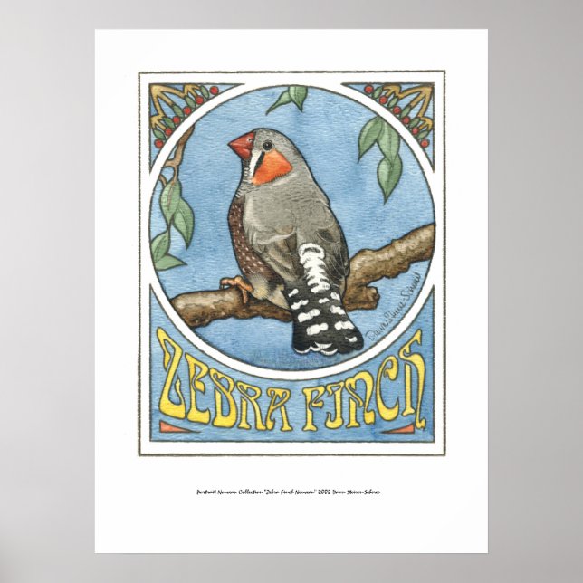 Zebra Finch Nouveau Poster (Framsidan)