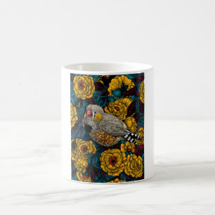 Zebra finch och ro bush kaffemugg