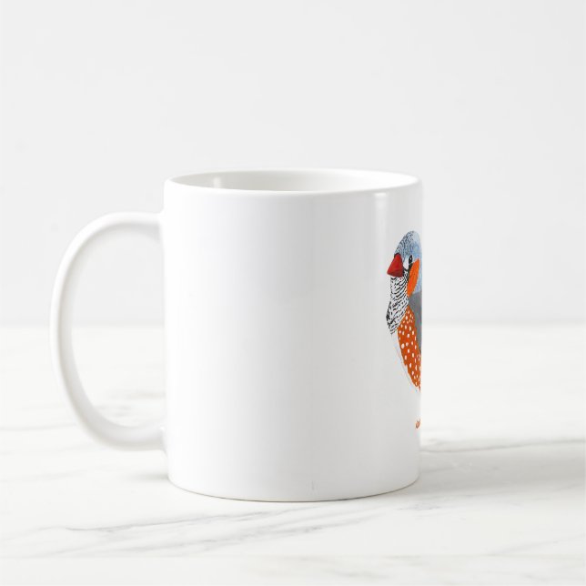 Zebra Finch på kaffe mugg (Vänster)