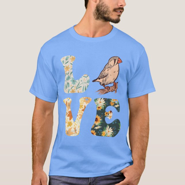 Zebra Finches LOVE Bird älskare Finches boyretro T Shirt (Framsida)