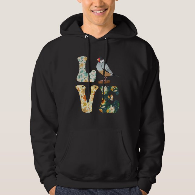 Zebra Finches LOVE Bird  Finches Bird Song Hoodie (Framsida)