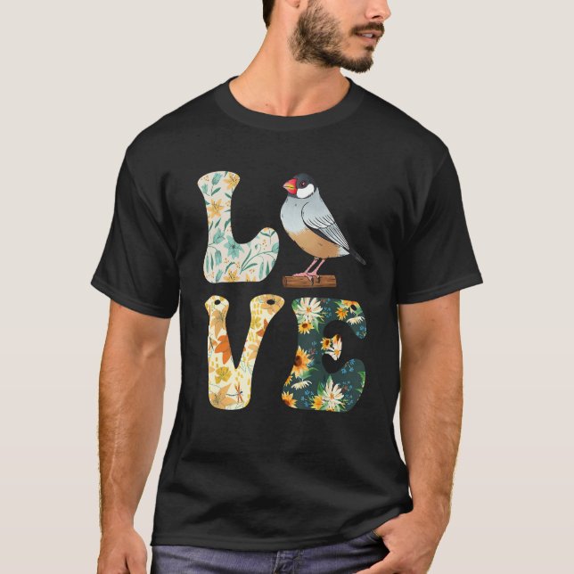 Zebra Finches LOVE Bird  Finches Bird Song T Shirt (Framsida)