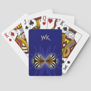 Zebra Fish Kiss Monogrammed Casinokort