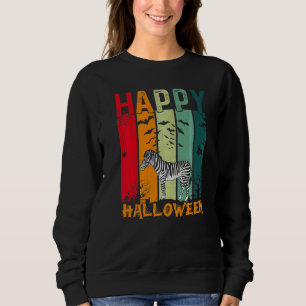 Zebra Flickor Pojkar Retro Stil Halloween Middag T Shirt