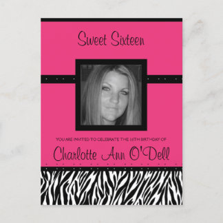 zebra, födelsedagsinbjudan inbjudan vykort