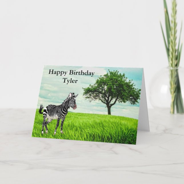 Zebra för Boys Birthday Card Kort (Framsida)